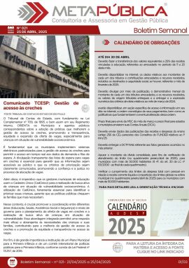 Imagem da notícia BOLETIM SEMANAL Nº 021